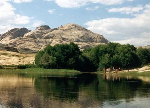 Silent and beautiful mountains of Bektau-Ata nor far from Lake Balkhash