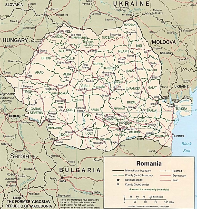 romania map harta