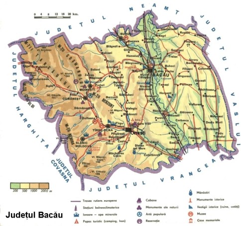 Bacau county Map
