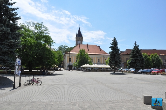 Baia Mare City Historic Center with Stephan Tower in the back