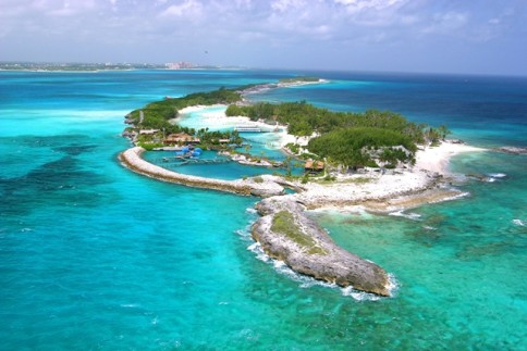 o lagună frumoasă lângă Nassau, Bahamas