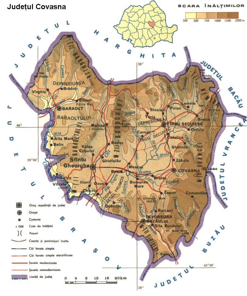 Covasna Map harta