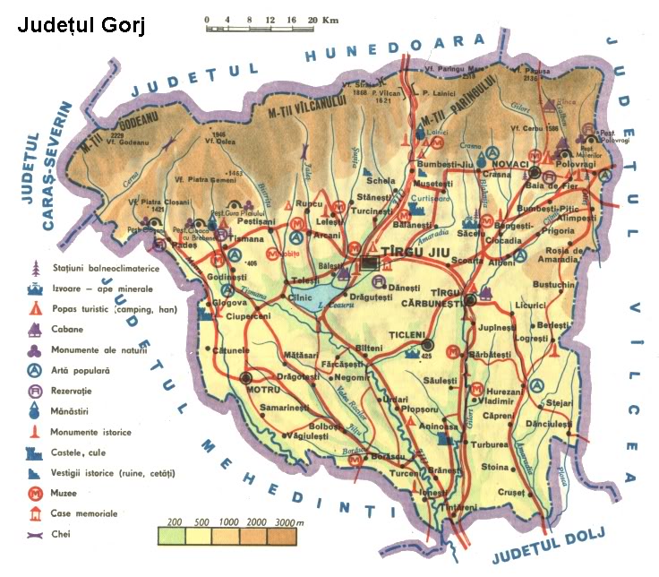 Gorj Map harta