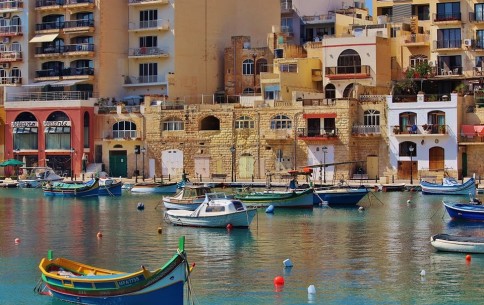 Traditional Maltese Luzzu boats in Malta