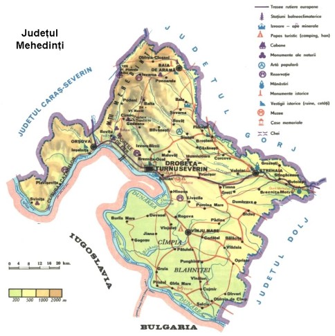 Mehedinti County Map