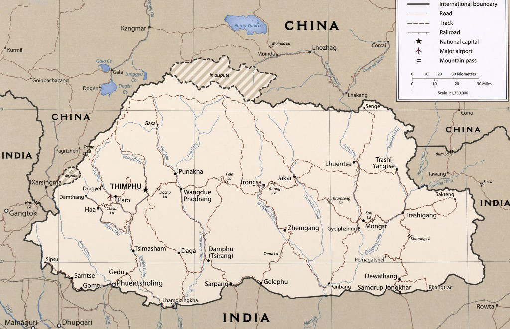 bhutan map harta