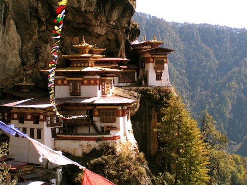 Rural mountainous landscape in Bhutan