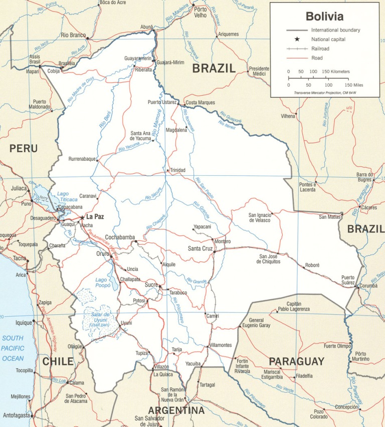 bolivia map harta