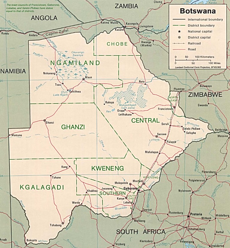 botswana map harta