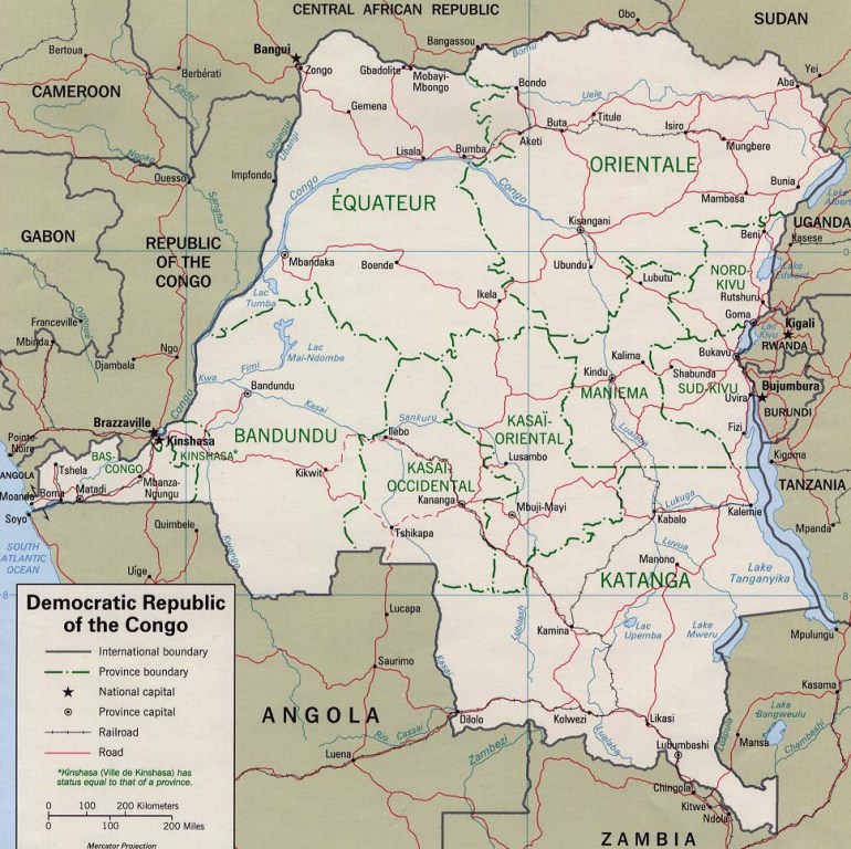 democratic republic of congo map