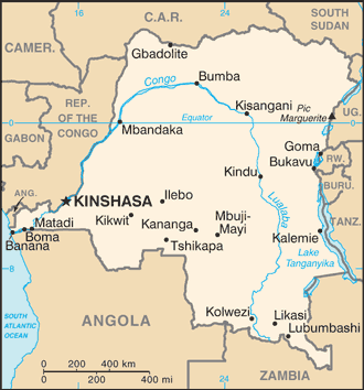 Republica Democrată Congo harta