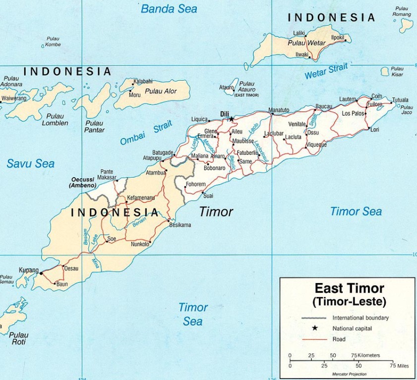 east timor map harta timorul de est