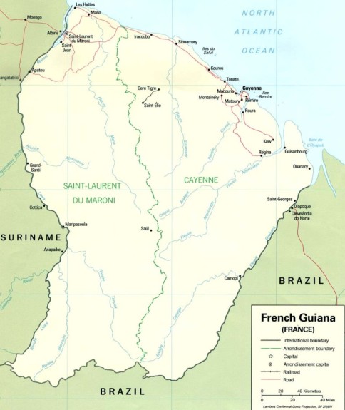 french guyana map