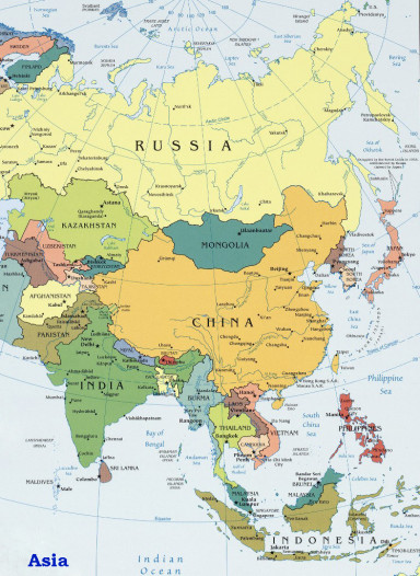 harta asiei de nord Vizitaţi Asia, cel mai mare şi mai populat continent din lume