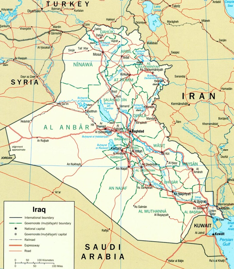 iraq map harta irak