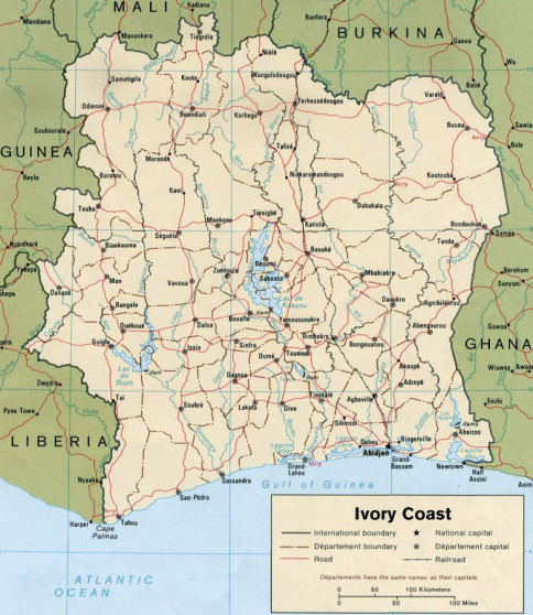 ivory coast map