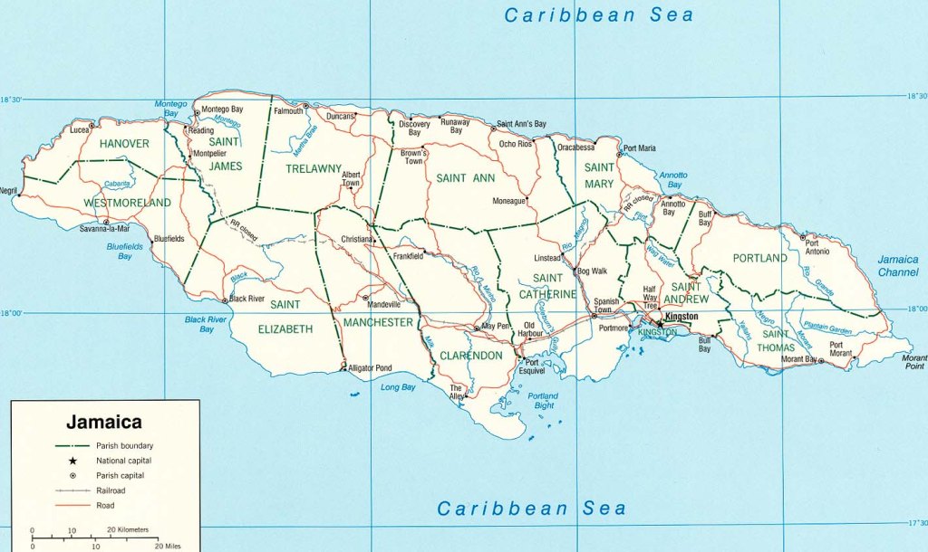 jamaica map harta