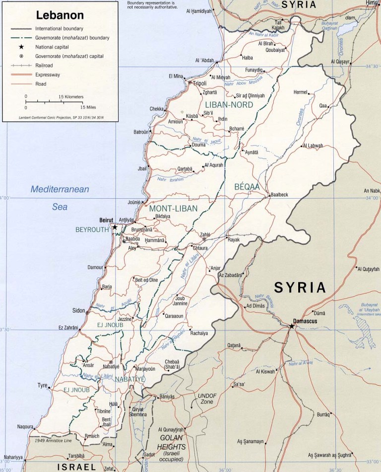 lebanon map harta liban