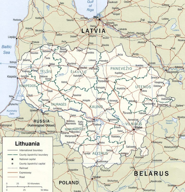 lithuania map