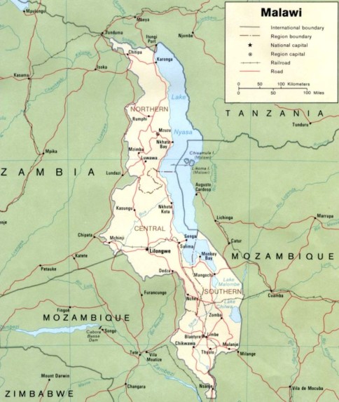 malawi map