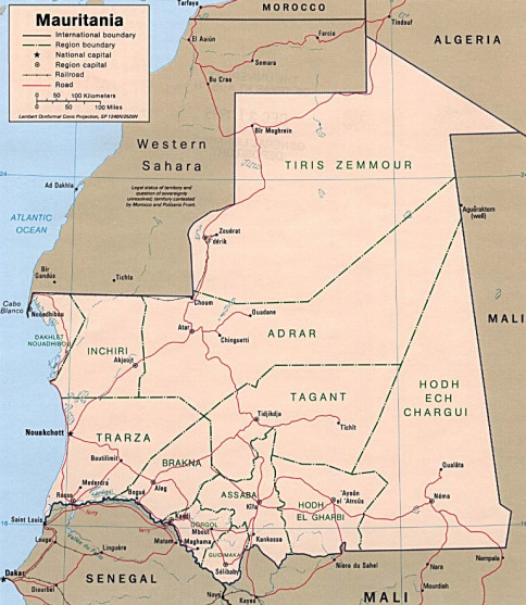 mauritania map