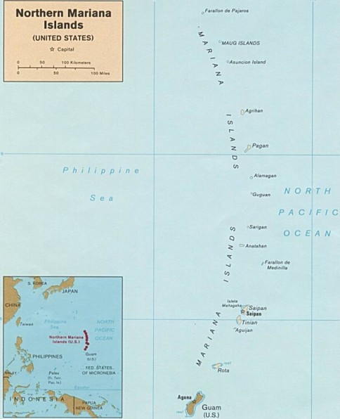 harta insulele mariana de nord