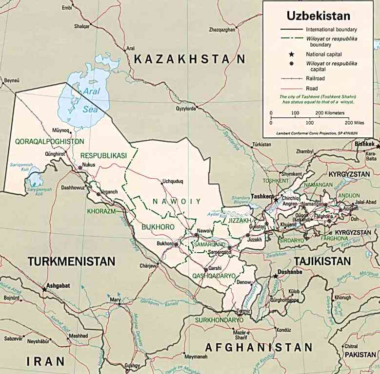 uzbekistan map