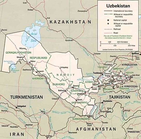 uzbekistan harta