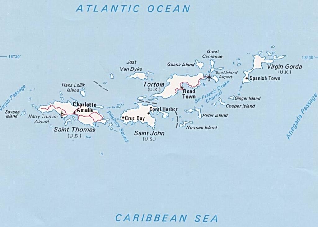 us virgin islands map harta insulele virgine americane