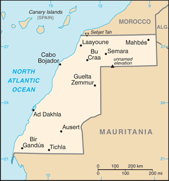 western sahara map harta sahara occidentala