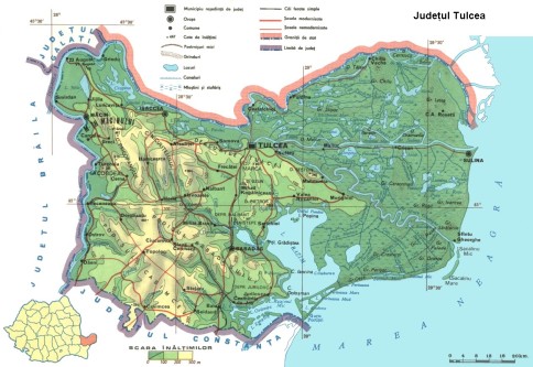 Tulcea county Map
