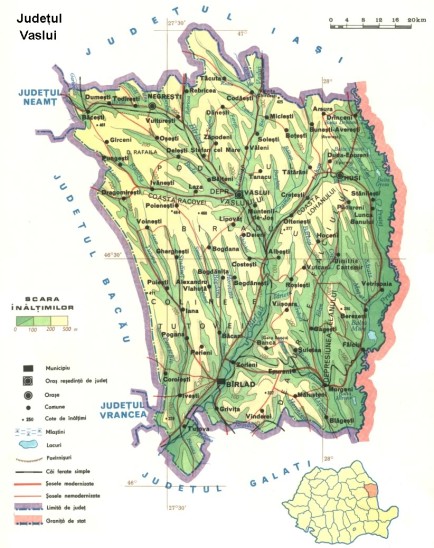 Vaslui county Map