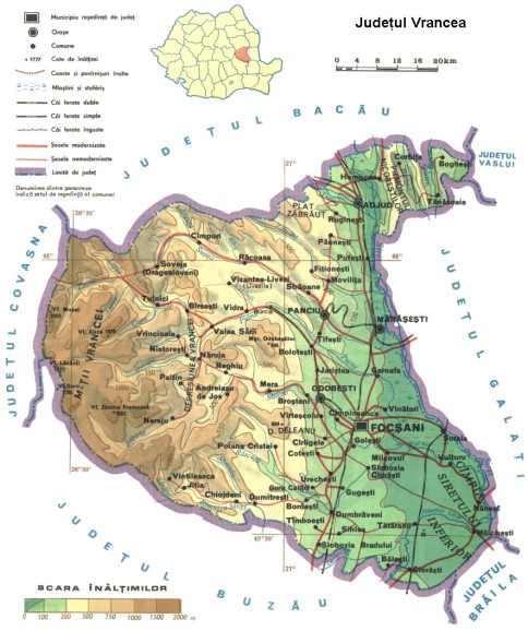 Vrancea county Map