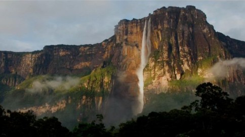 The highest waterfall in the world, Angel Falls from Venezuela