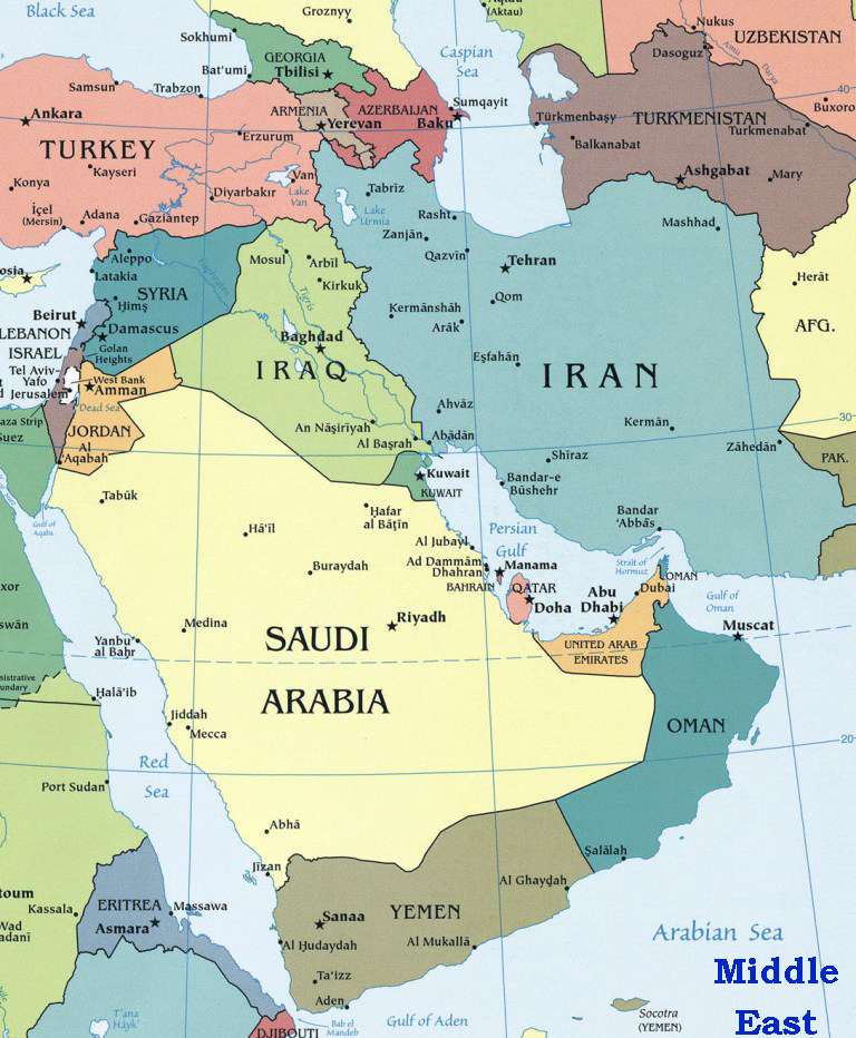 harta orientul mijlociu middle east map