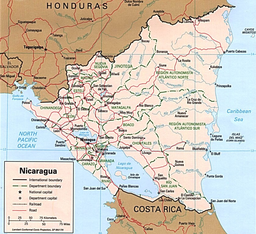 nicaragua map harta