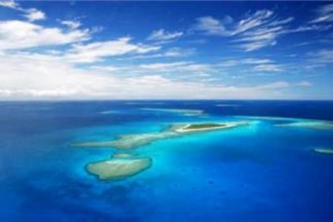 The coral reef from New Caledonia, air view