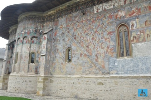 The Virtues Scale painting at Sucevita Monastery