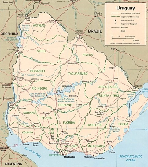 uruguay map