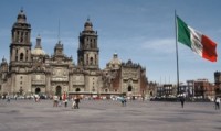 Zócalo Plaza with the Cathedral from Mexico City
