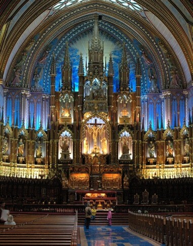 The interior of Notre Dame Cathedral from Montreal